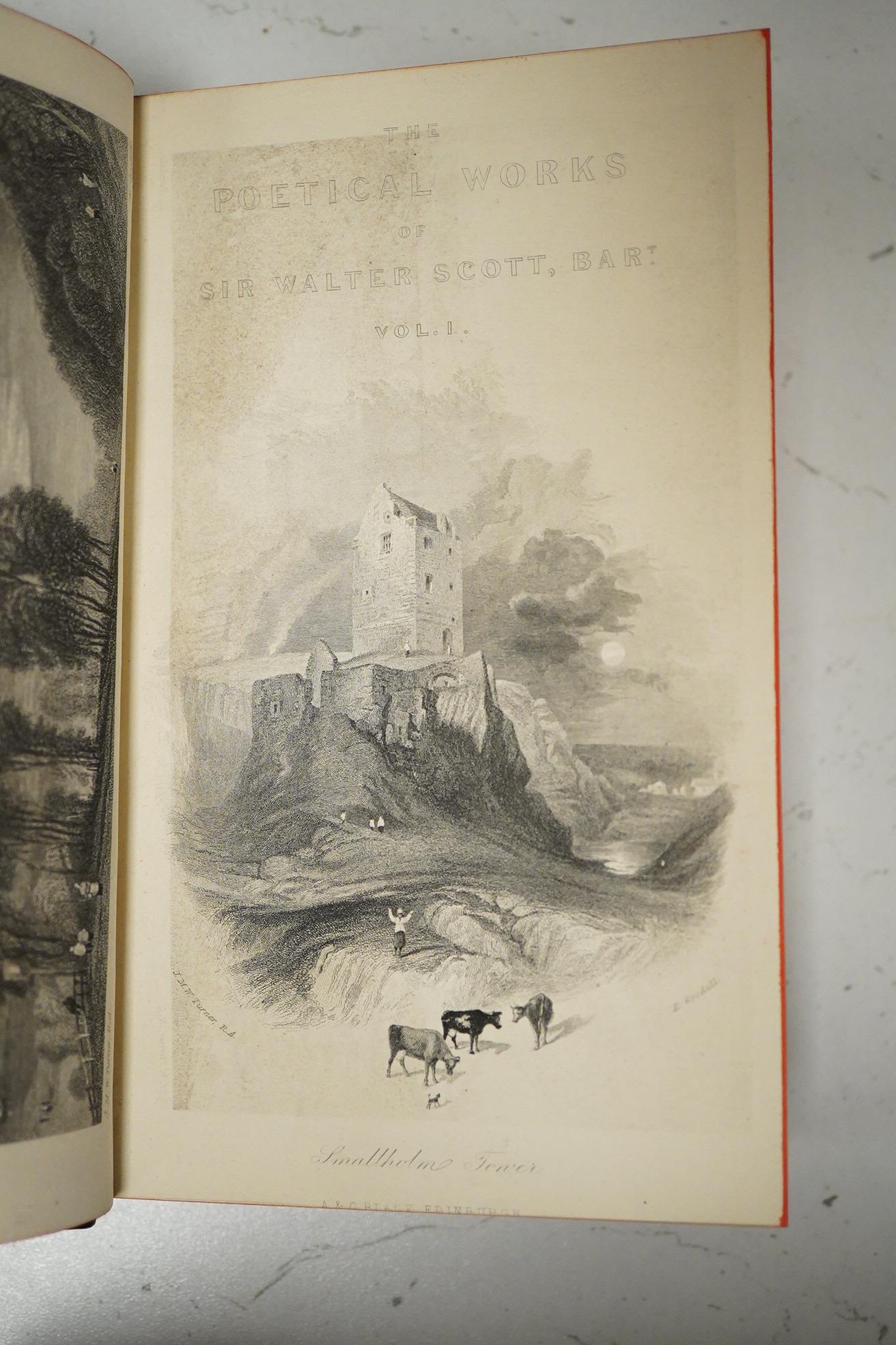 Scott, Sir Walter - The Poetical Works ... (new edition). With all his introductions and notes, various readings, and the editor's notes. 12 vols. engraved frontispieces, engraved pictorial and printed titles; sometime r